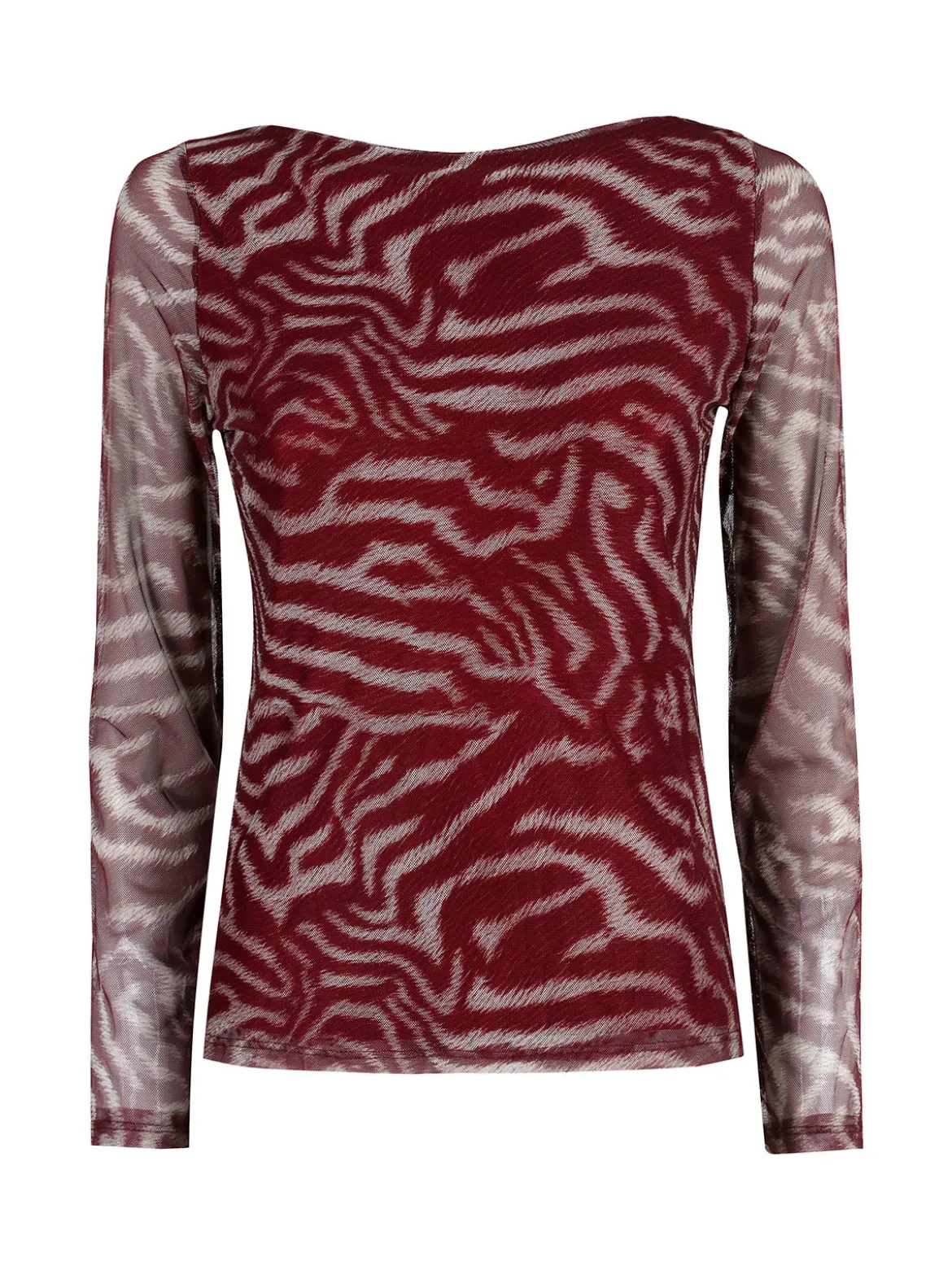 Solada Maglia donna con stampe e maniche velate - bordeaux