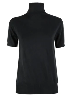 Solada Maglia donna dolcevita a maniche corte - nero