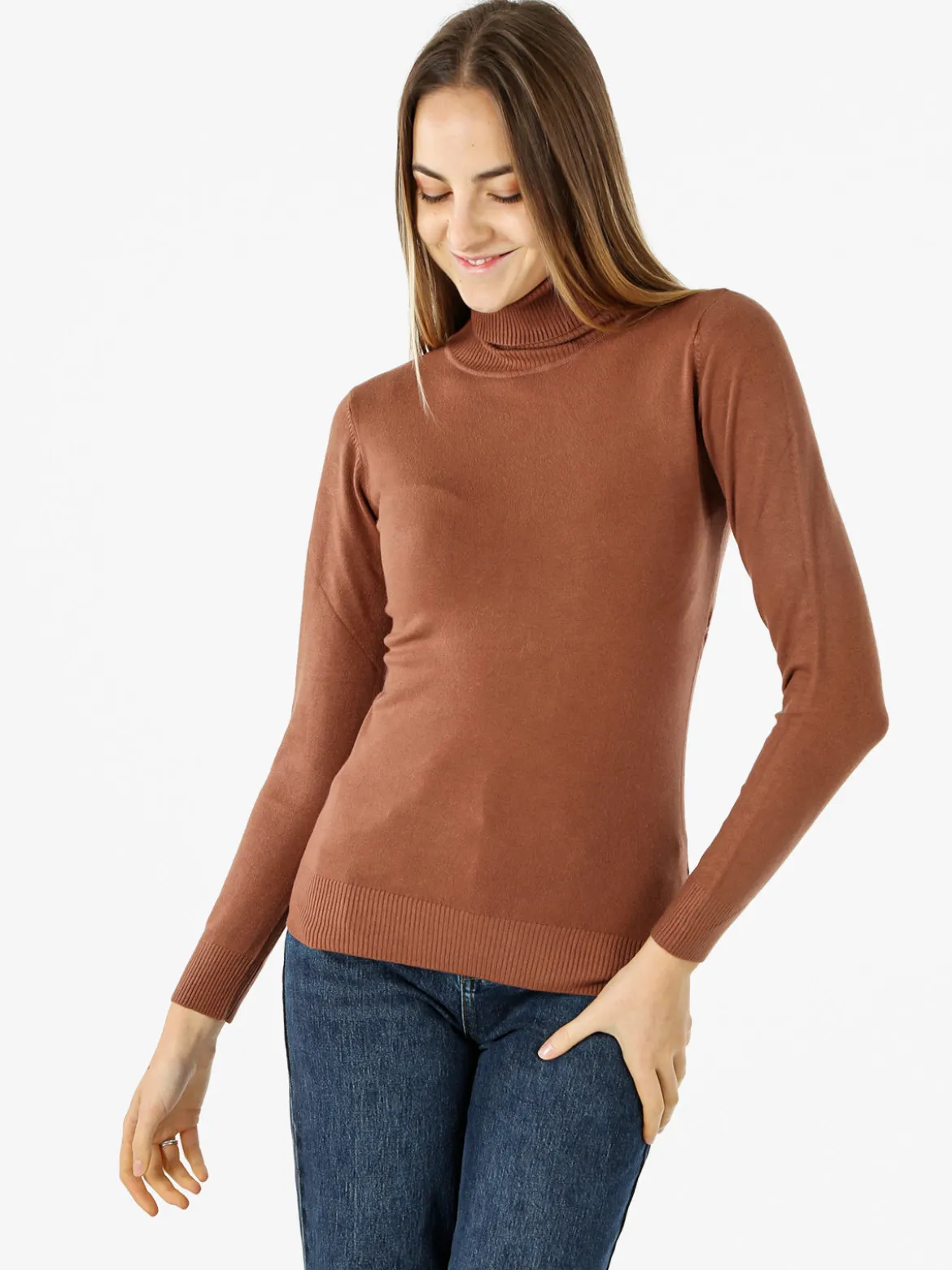 Solada Maglia donna dolcevita - cuoio