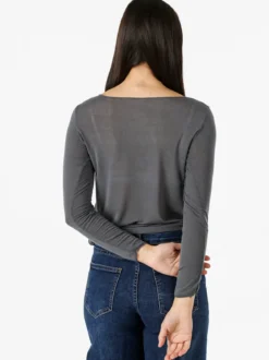 Solada Maglia donna in misto cashmere a maniche lunghe - grigio
