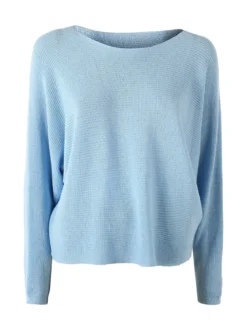 Solada Maglia donna oversize con maniche a pipistrello - azzurro