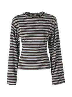 Solada Maglia rigata da donna con maniche lunghe a campana - marrone