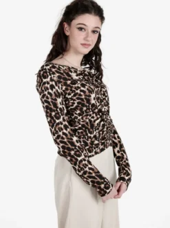 Solada Maglietta donna maculata con scollo a V