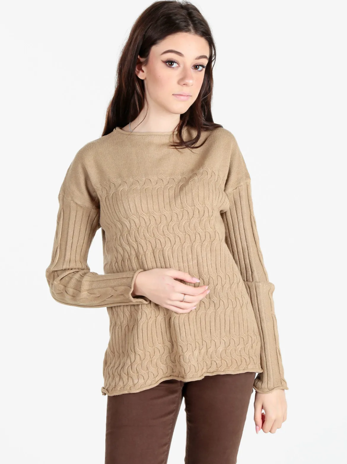 Solada Maglione donna a trecce