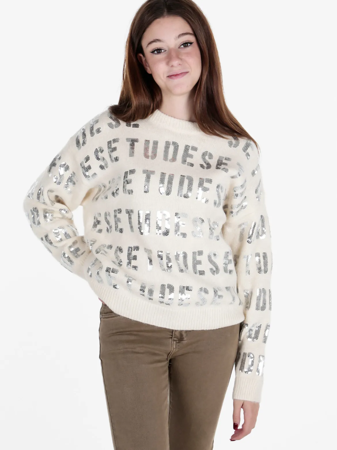 Solada Maglione donna oversize con paillettes