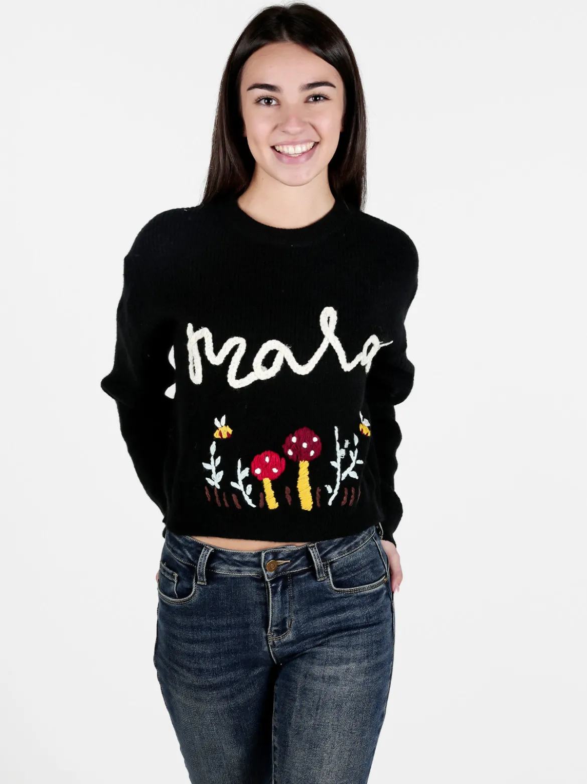 Solada Maglione donna oversize con ricami