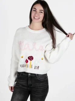 Solada Maglione donna oversize con ricami