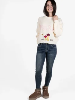 Solada Maglione donna oversize con ricami