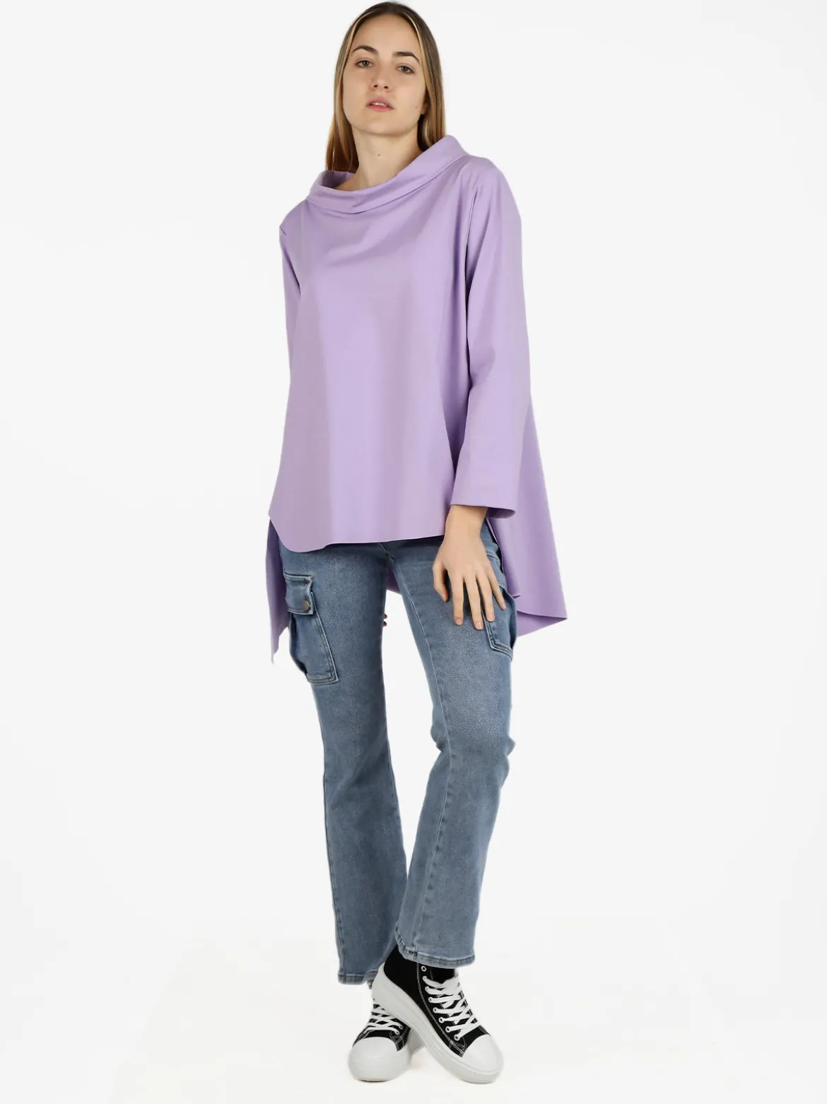 Solada Maxi blusa da donna in misto cotone