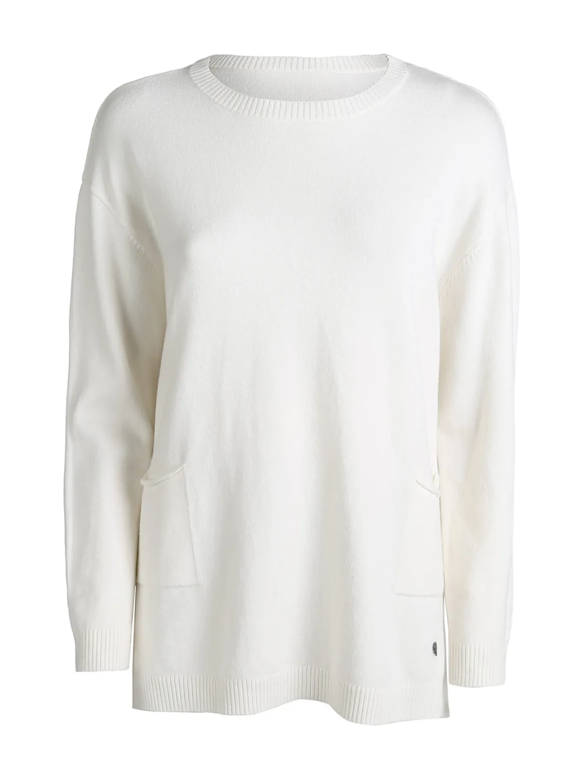 Solada Maxi maglia donna con taschini - bianco