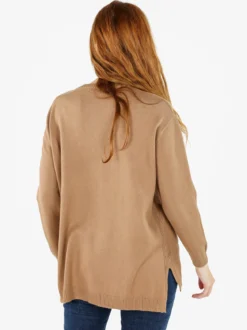 Solada Maxi maglia donna con taschini - cammello