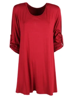 Solada Maxi t-shirt donna a maniche lunghe - rosso