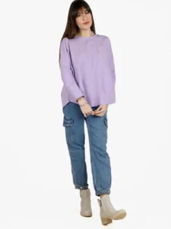 Solada Maxi t-shirt donna oversize con taschino