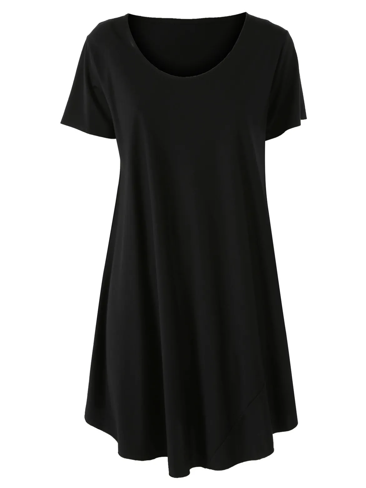 Solada Maxi vestito da donna a maniche corte - nero