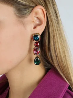 Solada Orecchini pendenti con pietre e strass donna
