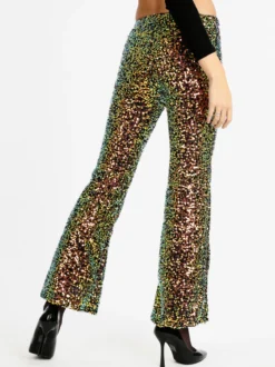 Solada Pantaloni a zampa con pailettes