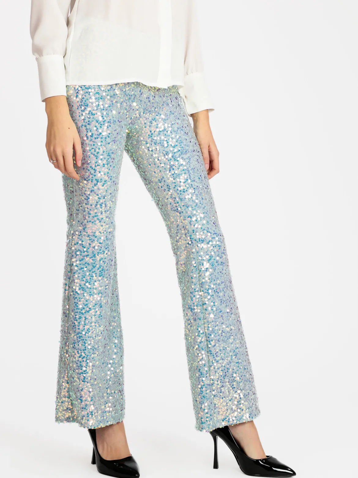 Solada Pantaloni a zampa con pailettes