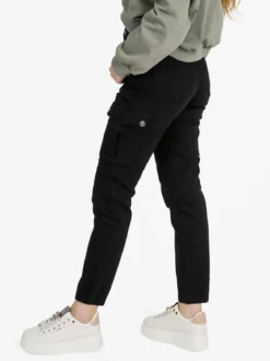 Solada Pantaloni cargo donna con elastico alle caviglie - nero