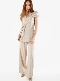 Solada Pantaloni casual da donna a gamba larga - beige
