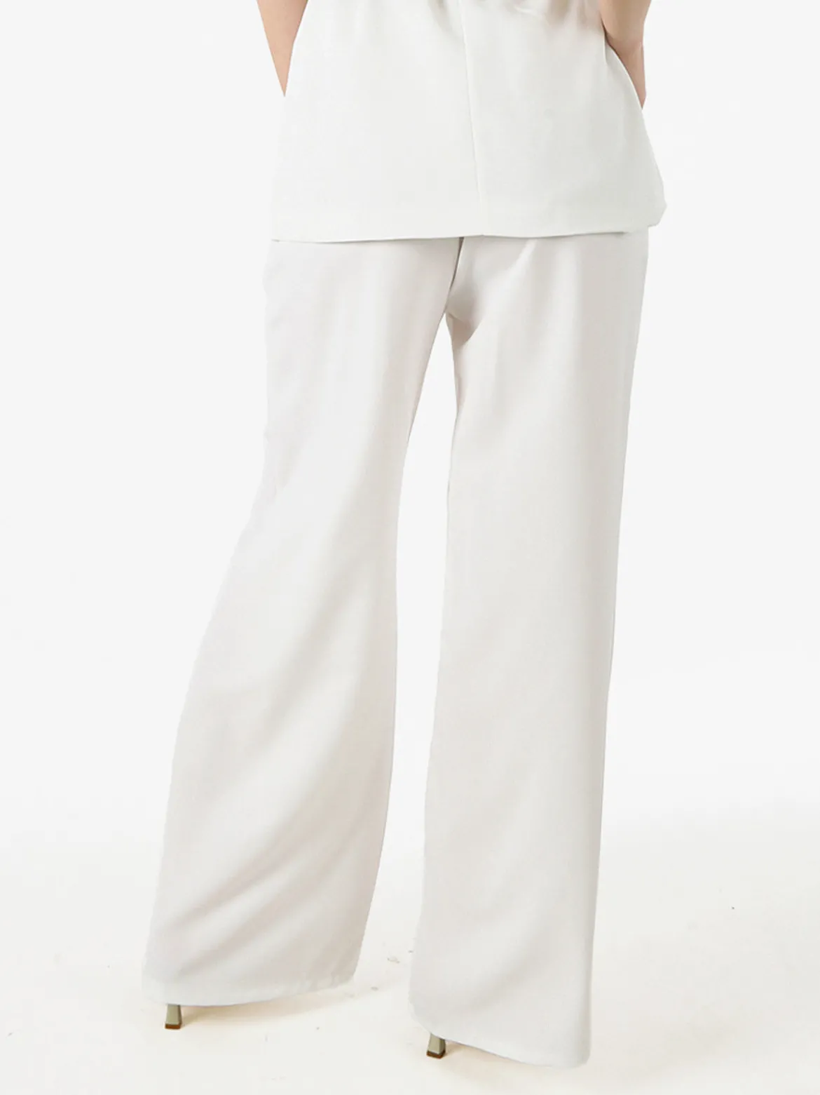 Solada Pantaloni casual da donna a gamba larga - bianco