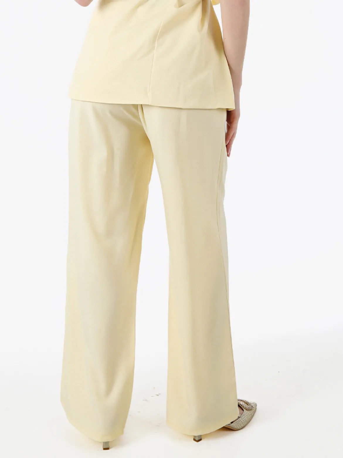 Solada Pantaloni casual da donna a gamba larga - giallo