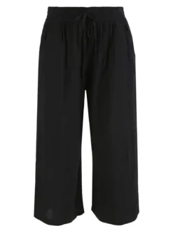 Solada Pantaloni cropped donna a gamba larga in cotone