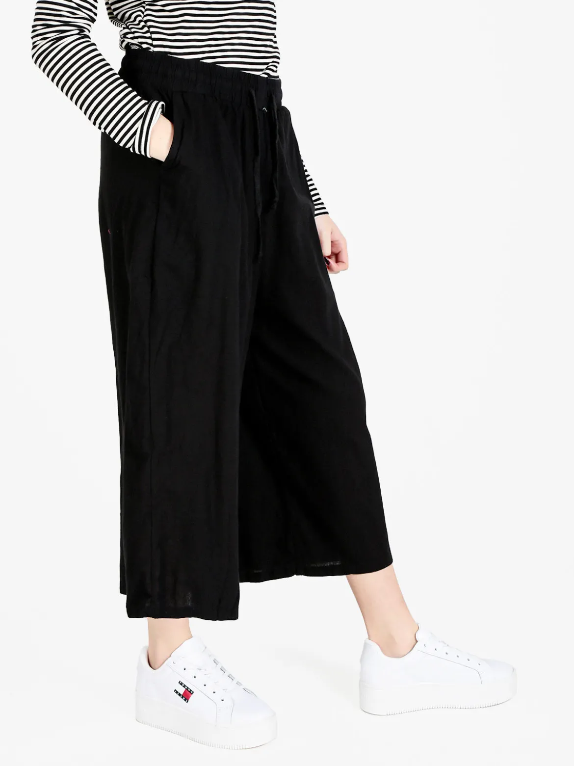 Solada Pantaloni culotte da donna in cotone con coulisse
