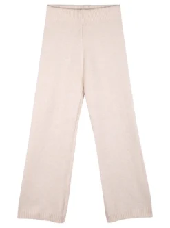 Solada Pantaloni da bambina in maglia con elastico in vita - beige
