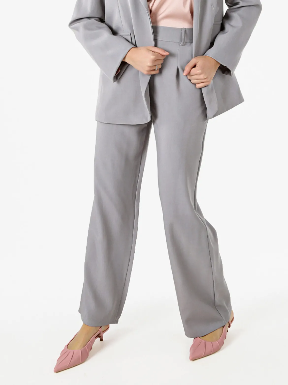 Solada Pantaloni da donna a gamba dritta e larga - grigio