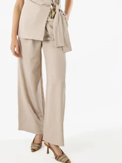 Solada Pantaloni da donna a gamba larga e vita alta - beige