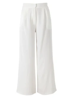 Solada Pantaloni da donna a gamba larga e vita alta - bianco