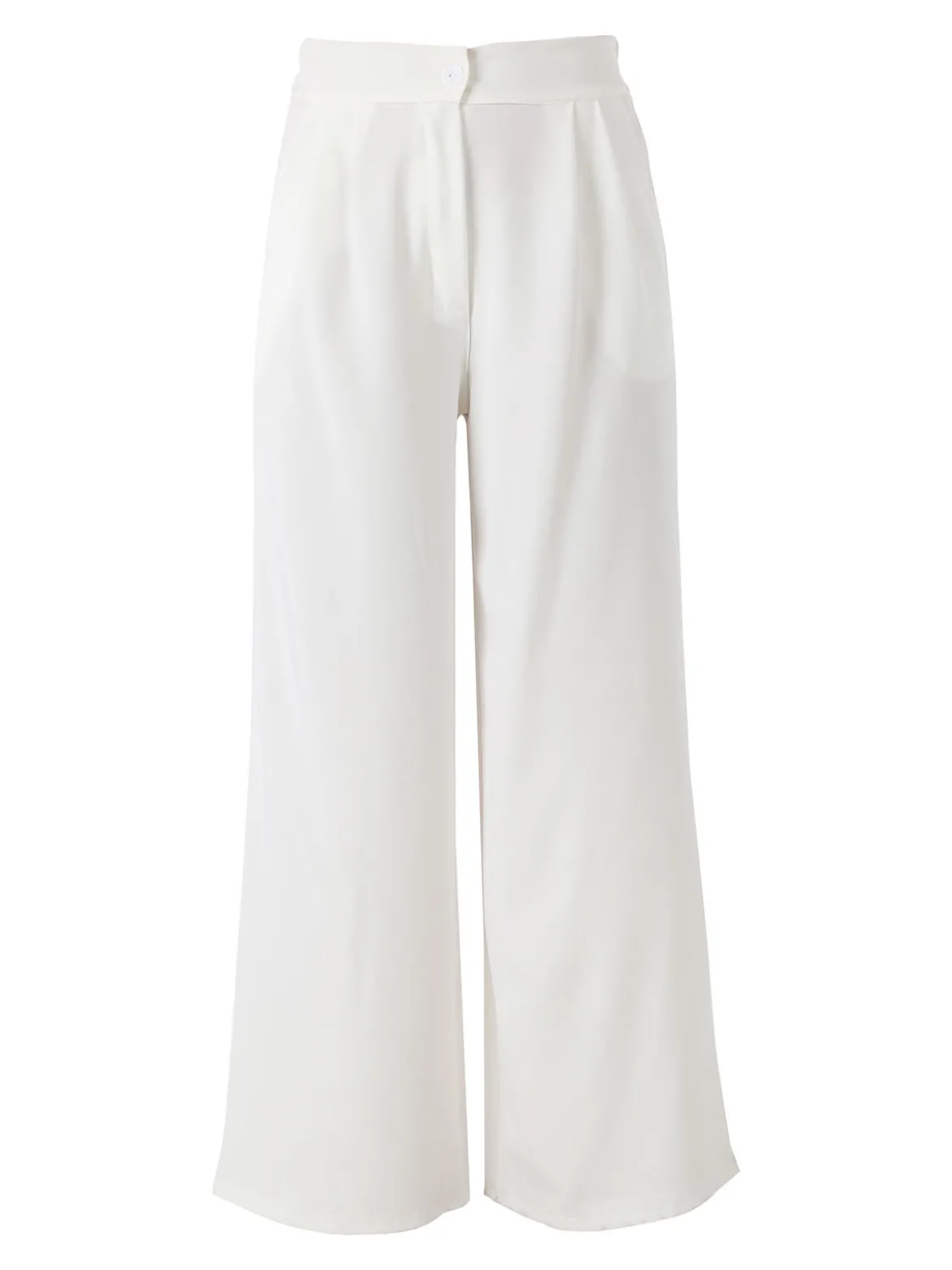 Solada Pantaloni da donna a gamba larga e vita alta - bianco