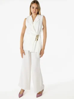 Solada Pantaloni da donna a gamba larga e vita alta - bianco