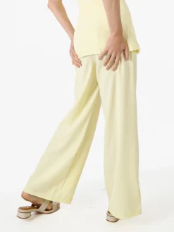 Solada Pantaloni da donna a gamba larga e vita alta - giallo