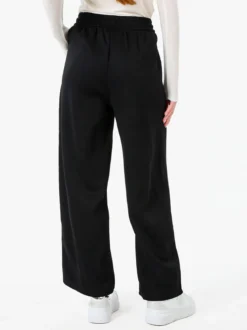 Solada Pantaloni da donna in felpa a gamba larga con coulisse - nero