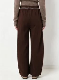 Solada Pantaloni da donna in felpa con elastico in vita - moro