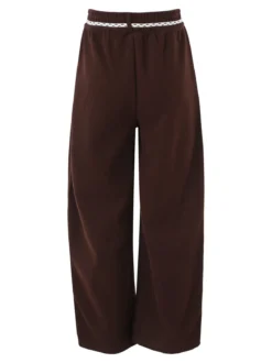 Solada Pantaloni da donna in felpa con elastico in vita - moro