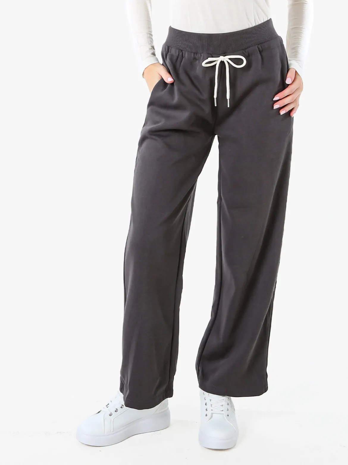 Solada Pantaloni da donna sportivi a gamba larga - grigio