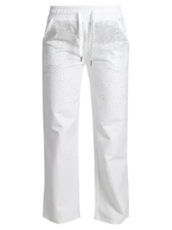 Solada Pantaloni donna a gamba larga con borchie e coulisse