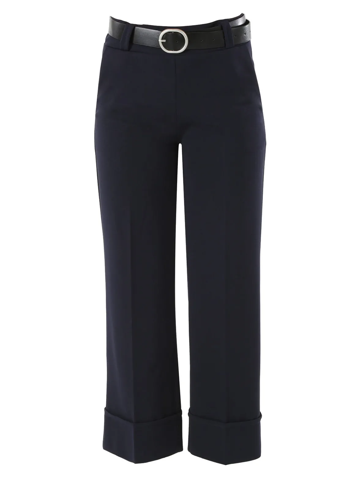 Solada Pantaloni donna a gamba larga con cintura - blu scuro