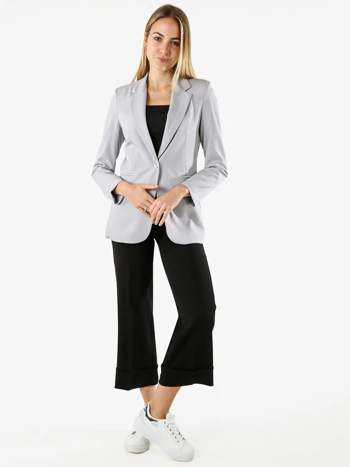 Solada Pantaloni donna a gamba larga con cintura - nero