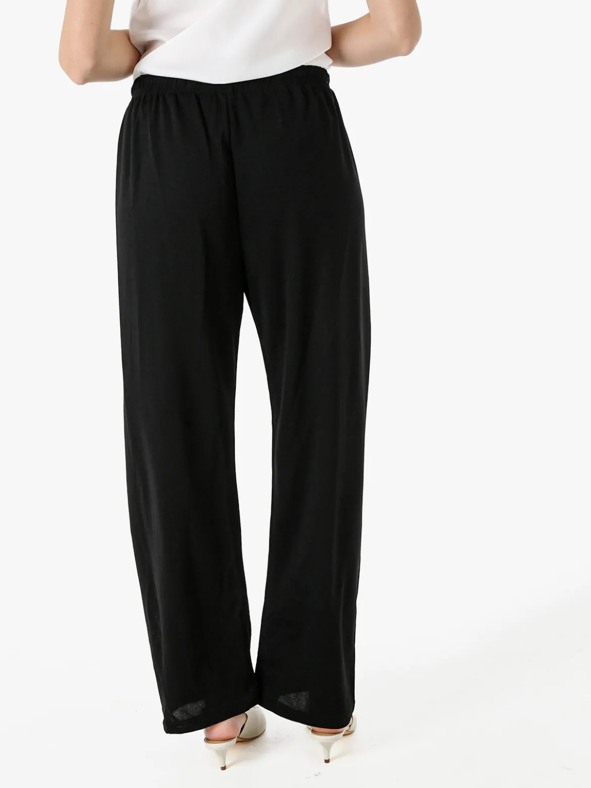 Solada Pantaloni donna a gamba larga con coulisse - nero