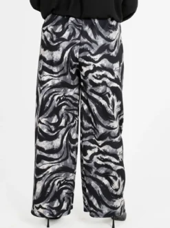 Solada Pantaloni donna a gamba larga con stampa fantasia - grigio