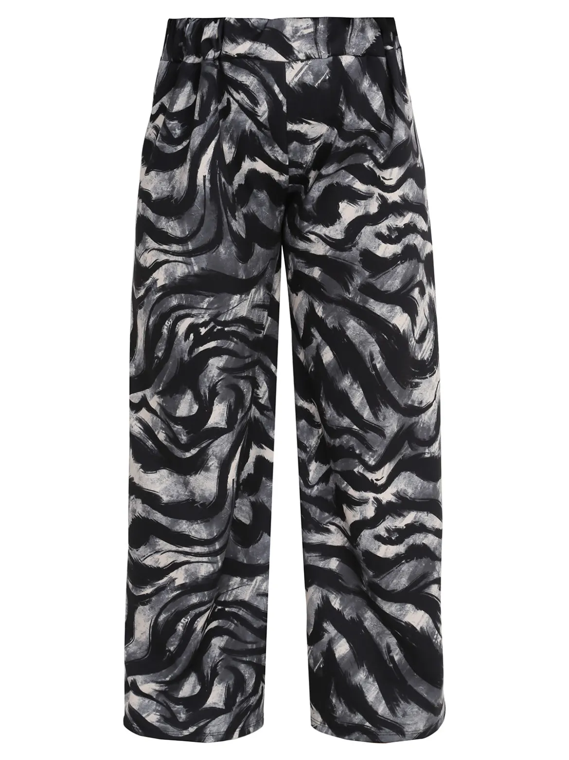 Solada Pantaloni donna a gamba larga con stampa fantasia - grigio