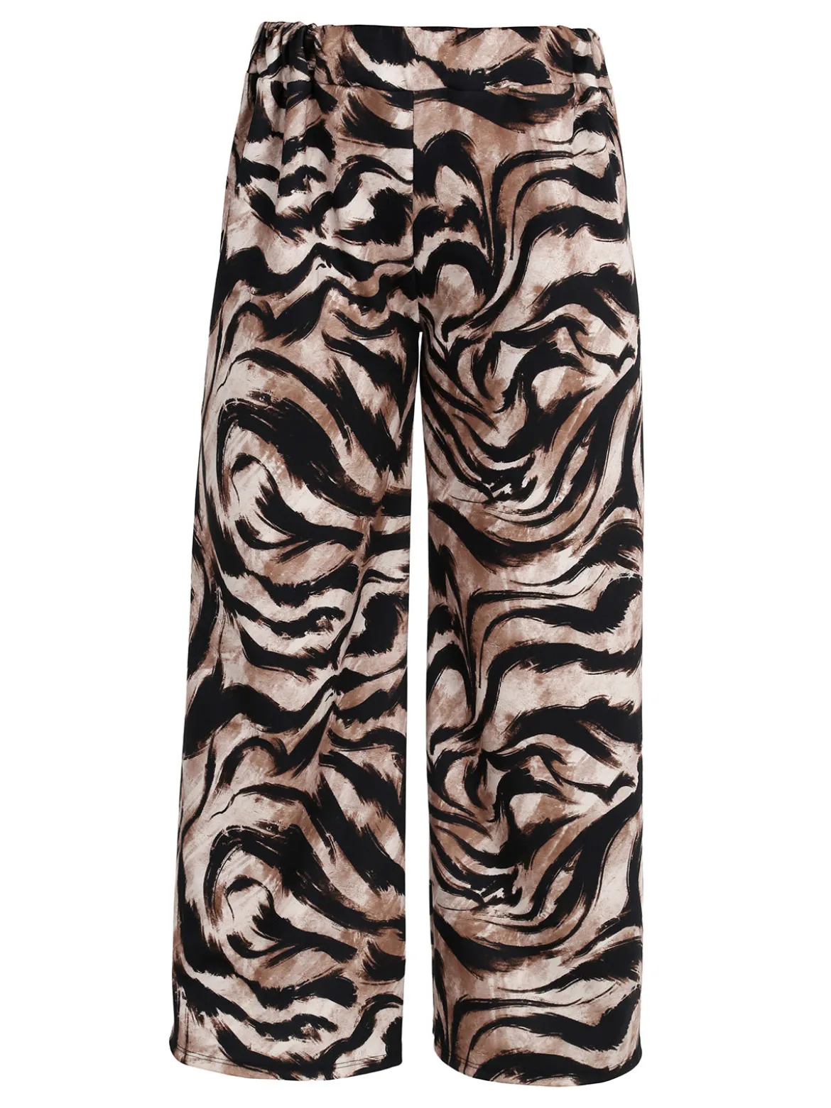 Solada Pantaloni donna a gamba larga con stampa fantasia - khaki
