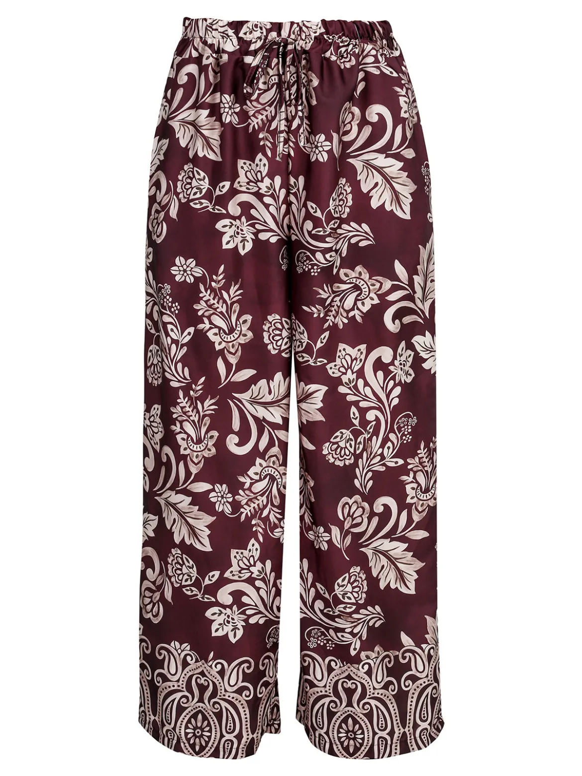 Solada Pantaloni donna a gamba larga con stampe - bordeaux