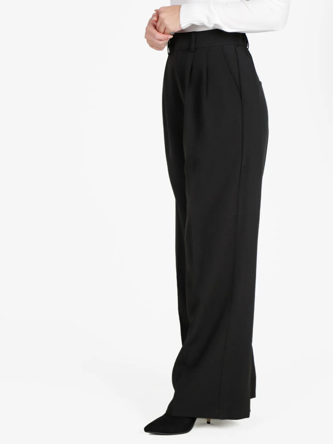 Solada Pantaloni donna a gamba larga e vita alta