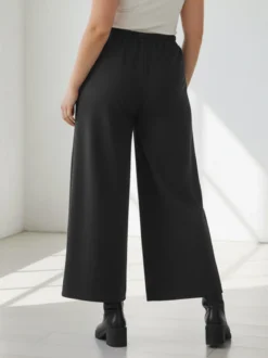 Solada Pantaloni donna a gamba larga taglie forti - nero