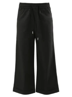 Solada Pantaloni donna a palazzo con risvolto - nero