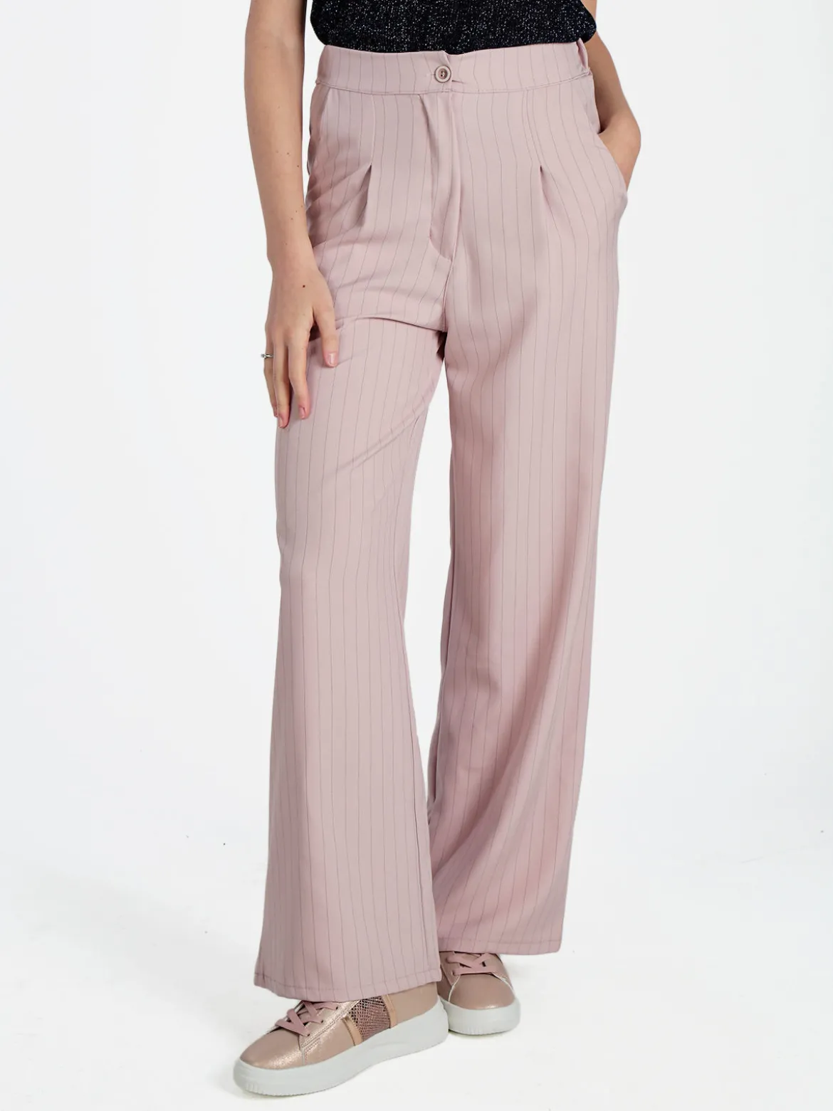 Solada Pantaloni donna a palazzo gessati